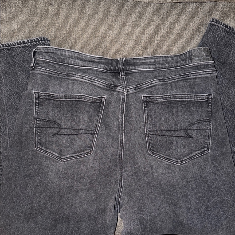 American Eagle Women's Straight Jeans - Washed Black - Picture 3 of 5